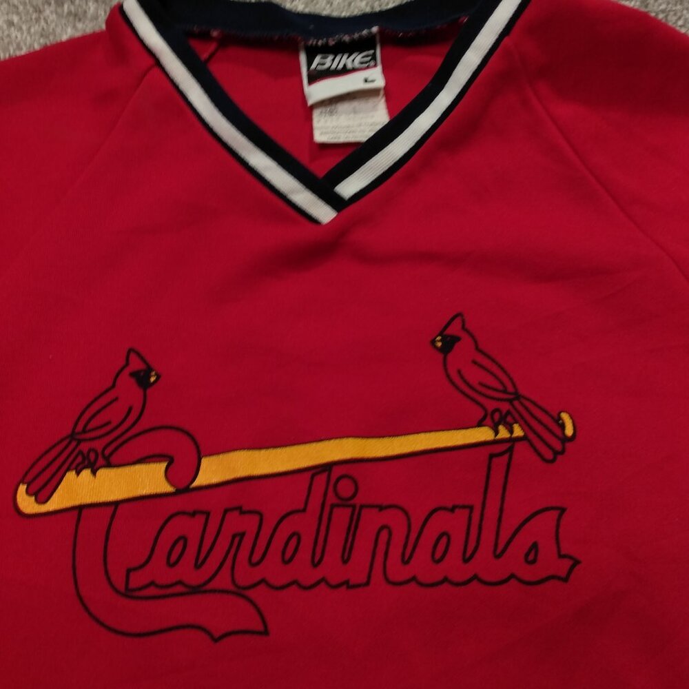 VTG 80s Red St. Louis Cardinals BIKE Jersey Size Large Fits Smaller Vintage Size